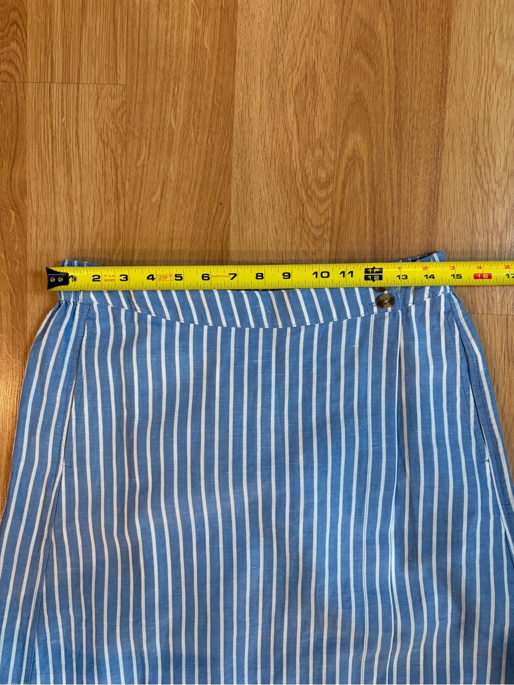 Pact Blue and White Canopy Linen/Cotton Blend Wrap Maxi Skirt Size M - Picture 6 of 10